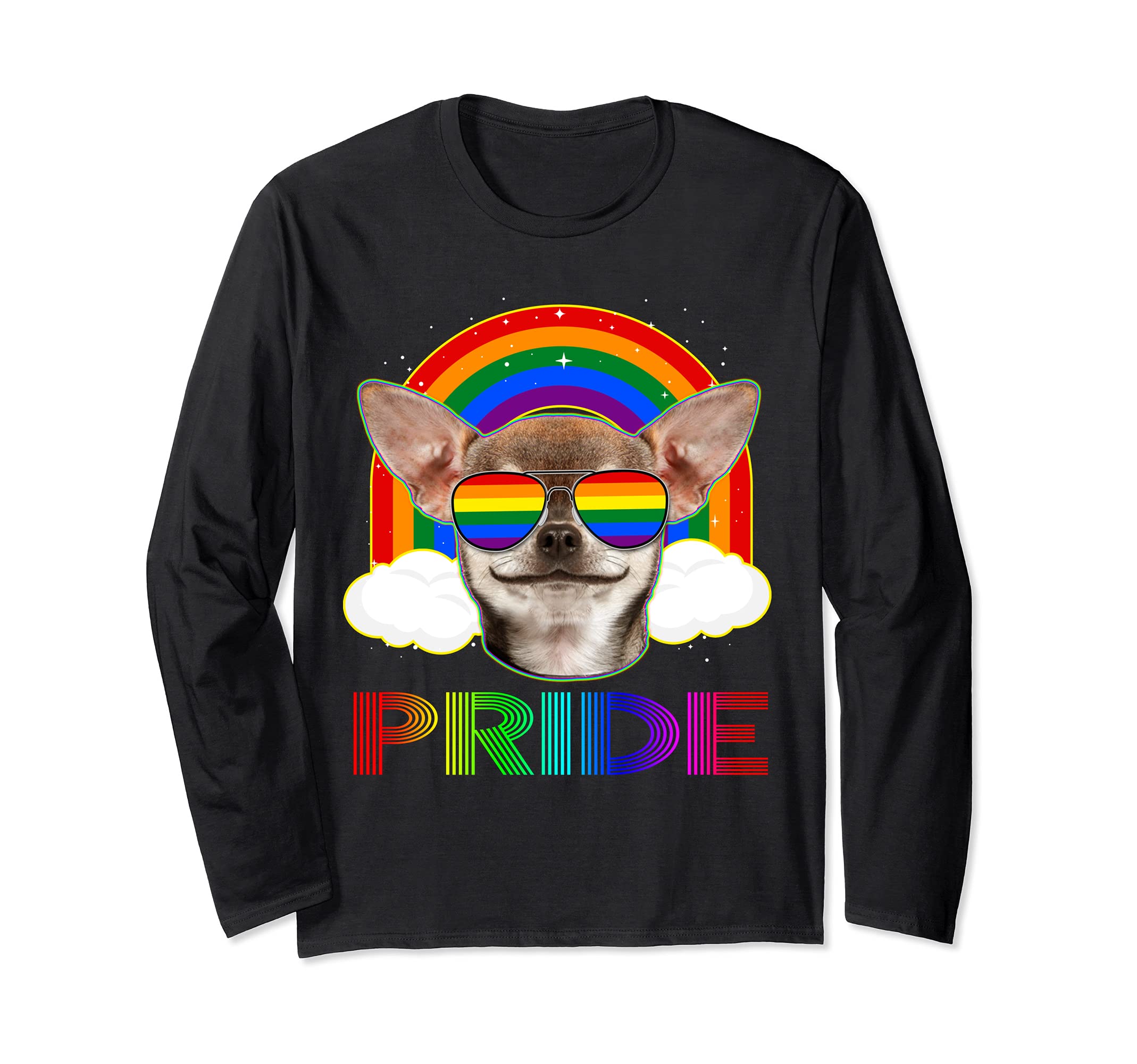 Chihuahua Dog LGBT Rainbow Gay Lesbian Funny LGBTQ Pride Long Sleeve T-Shirt