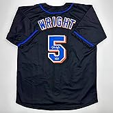 Facsimile Autographed David Wright New York Black Reprint Laser Auto Baseball Jersey Size Men's XL