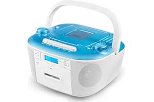 Gelielim CD Cassette Player Boombox Combo, Portable Radio AM/FM for Home, Stereo Sound, Tape Recording, AUX/TF/USB Drive, AC/