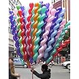 Boopati Latex Spiral Balloon 40 Inches,Mixed Color 100 pcs for Children's Birthday Decoration