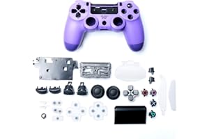GENERIC HUAYUWA Plastic Game Controller Housing Cover with Buttons Replacement Set Fit for Playstation 4 Slim 4.0 JDM-040 (V1 Version), Electro-Optic Purple