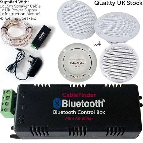 Speaker Systems Wireless Bluetooth Amplifier 4x 80w Ceiling
