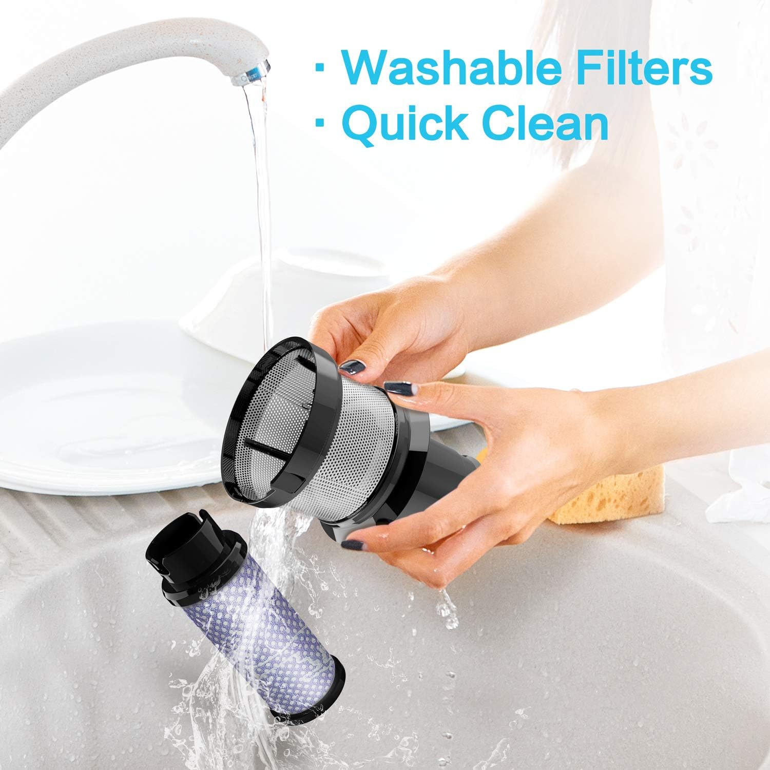 INSE Cordless Vacuum Cleaner 4 in 1 Powerful Suction Stick Vacuum Lightweight Quiet Rechargeable 1.2 L Large Dust Cup Handheld Vacumm for Home Car Pet Hair Carpet Hard Floor - N5 -