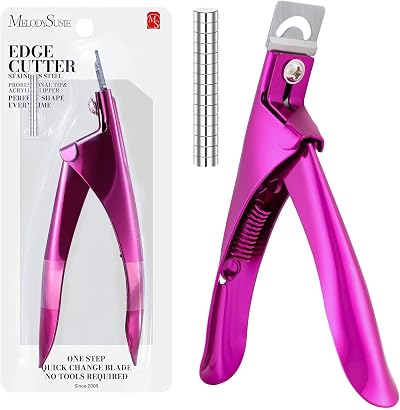 MelodySusie Nail Clippers Tip Cutters for Acrylic False Nails Rose Small