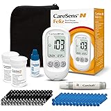 CareSens N Feliz Blood Glucose Monitoring Kit with 100 Blood Sugar Test Strips, 100 Lancets, 1 Blood Glucose Meter, 1 Lancing