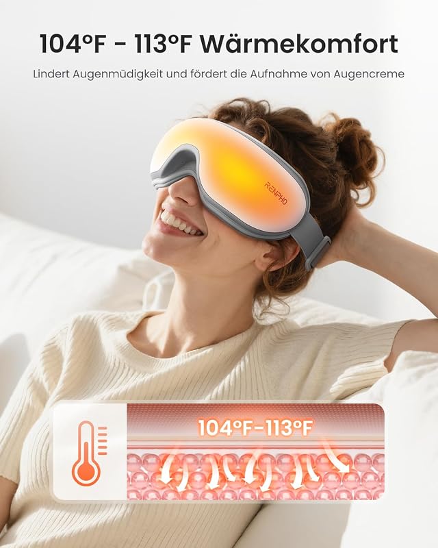 Augenmassagegerät mit Wärme, Wellness Geschenke für Frauen Männer