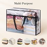 Lifewit 4 Pack Clear Plastic Storage Bags 75L Foldable Wardrobe Organizer view 4