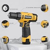 PULITUO 12V Cordless Drill Kit 21+1 Torque 3/8 In Keyless Chuck LED Light view 2