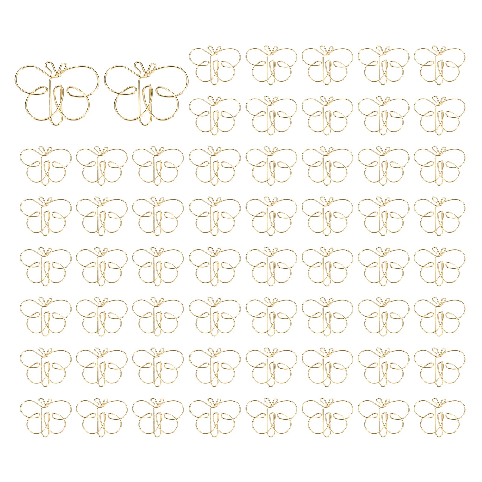 PATIKIL Cute Paper Clip, 60Pcs Butterfly Shape Paper Clip Metal Funny Bookmarks Planner Clips Clamp for Home Office Supplies Desk File Organization Wedding Decoration, Gold