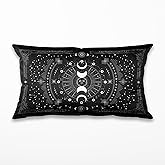 TopXmai Boho Sun and Moon Throw Pillow Cover 20x12, Witchy Celestial Moon Phase Pillowcase for Couch Bedroom Dorm Decor, Gothic Boho Gift for Women,152-BZ