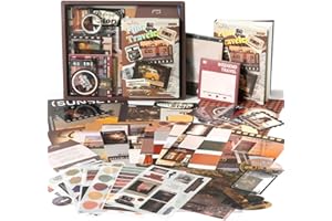 PRSTINCOL Scrapbooking Supplies Kit, Vintage Aesthetic Daily Travel Scrapbook Kit for Bullet Junk Journal, Stationery, A6 Grid Notebook, DIY Journaling Supplies, Birthday Craft Gift for Kids Adult