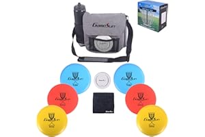 DISC Golf Set 1pc Heavy Duty Nylon Carry Bag, 2pcs Drivers, 2pcs Mid-Ranges, 2pcs Putters, 1pc Mini Disc Marker, 1pc 12”x12” 