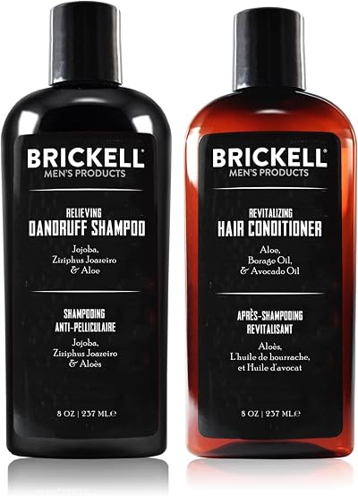 Brickell Men’s Daily Relieving Hair Care Routine Dandruff Shampoo & Conditioner