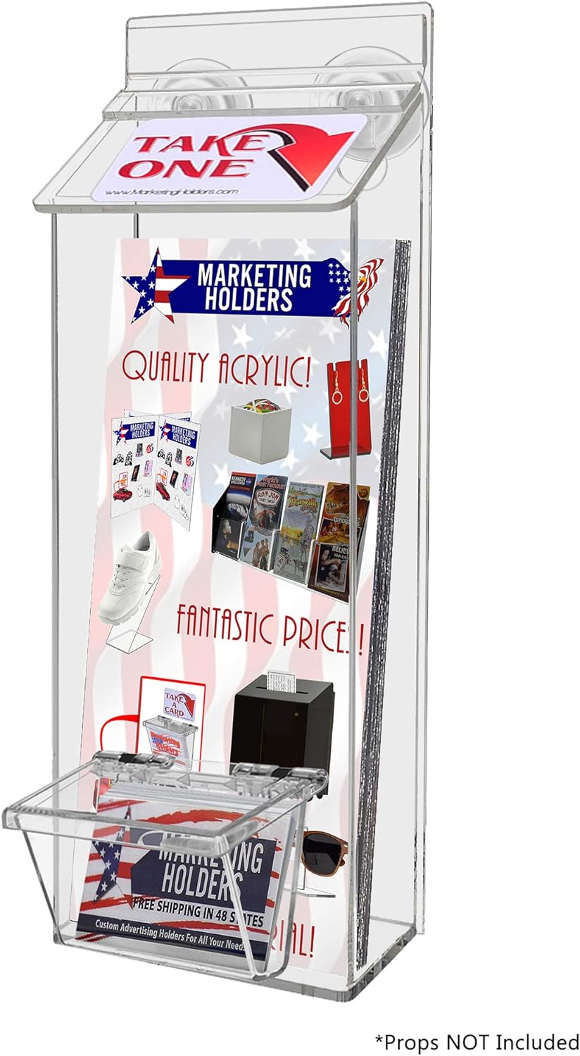 outdoor brochure holders on Office Supplies Marketing Holders Outdoor Brochure Holder Tri Fold Realstate Sheet Box Pamphlets Maps Menus For Sign Store Front Or Vehicle Display Take One Display Box 1 4w X 6h Clear Store