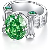 The sparkle sign 925 Sterling Silver Ring, Emerald Birthstone Ring, Fashionable Women's Gemstone Ring, Engagement Promise Ring, Women's Jewelry, Engagement, Anniversary, Valentine's Day Gift