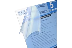 Icona Bay PET Plexiglass, Thin & Flexible Plastic Sheets (8x10 x 0.03 inch, Clear, 2 Pack), Easy to Cut for DIY Art Projects, Picture Frame Replacement Glass, PET Sheeting is Pliable Unlike Acrylic