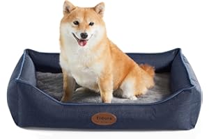 Tidore Orthopedic Dog Beds for Medium Dogs, Durable Egg Crate Foam Sofa Dog Bed wit Washable Removable Cover,Waterproof Lining,Pet Bed for Large Dogs (Navy Blue, 26.4" L x 21.7" W x 6.2" Th)