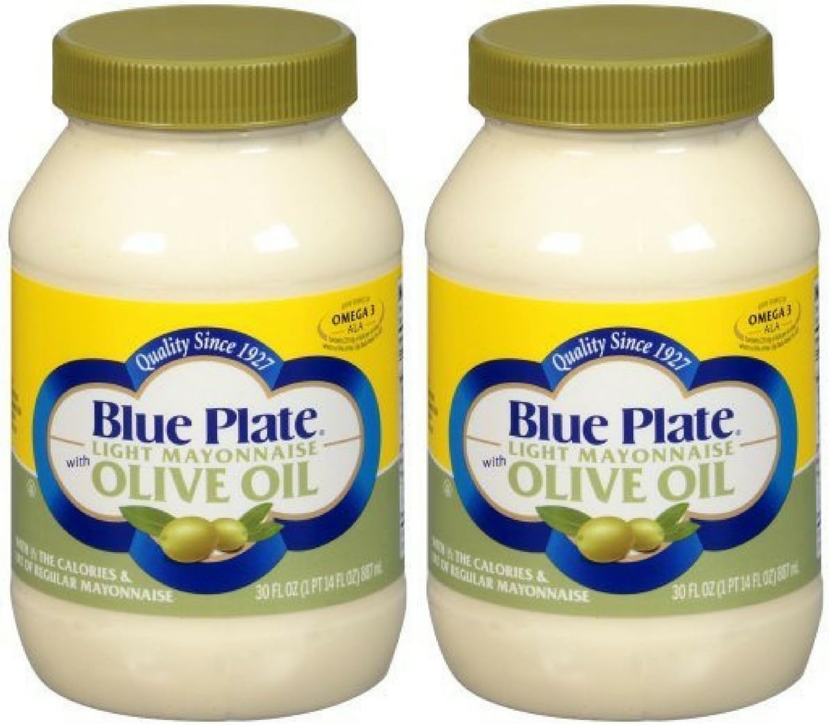 Blue Plate Light Mayonnaise with Olive oil, 30 Ounce (2 Pack)