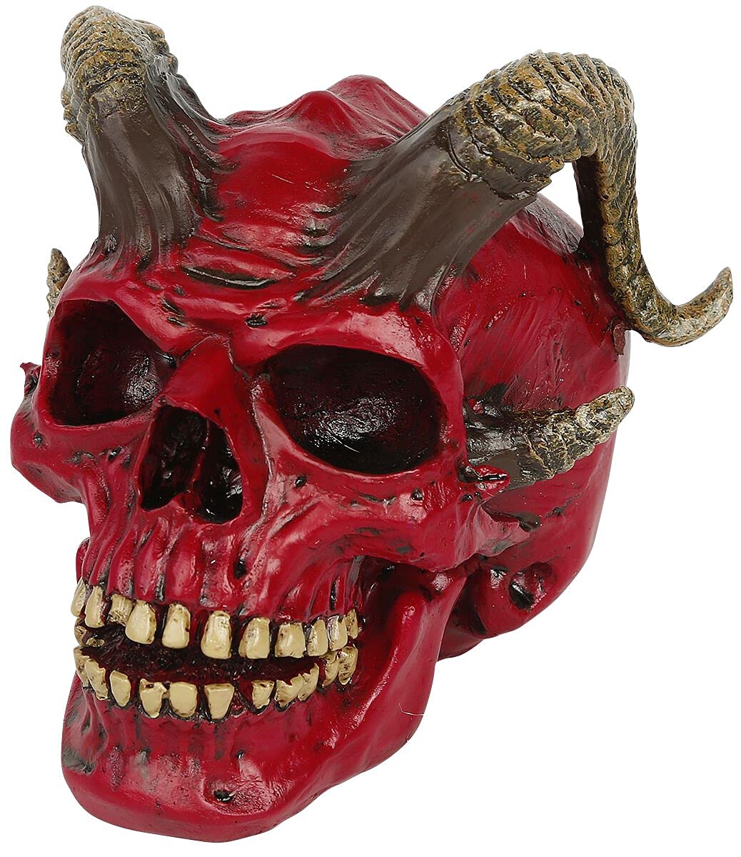 Nemesis Now Tenacious Demon Skull Figurine 13.3 Centimeter,Red