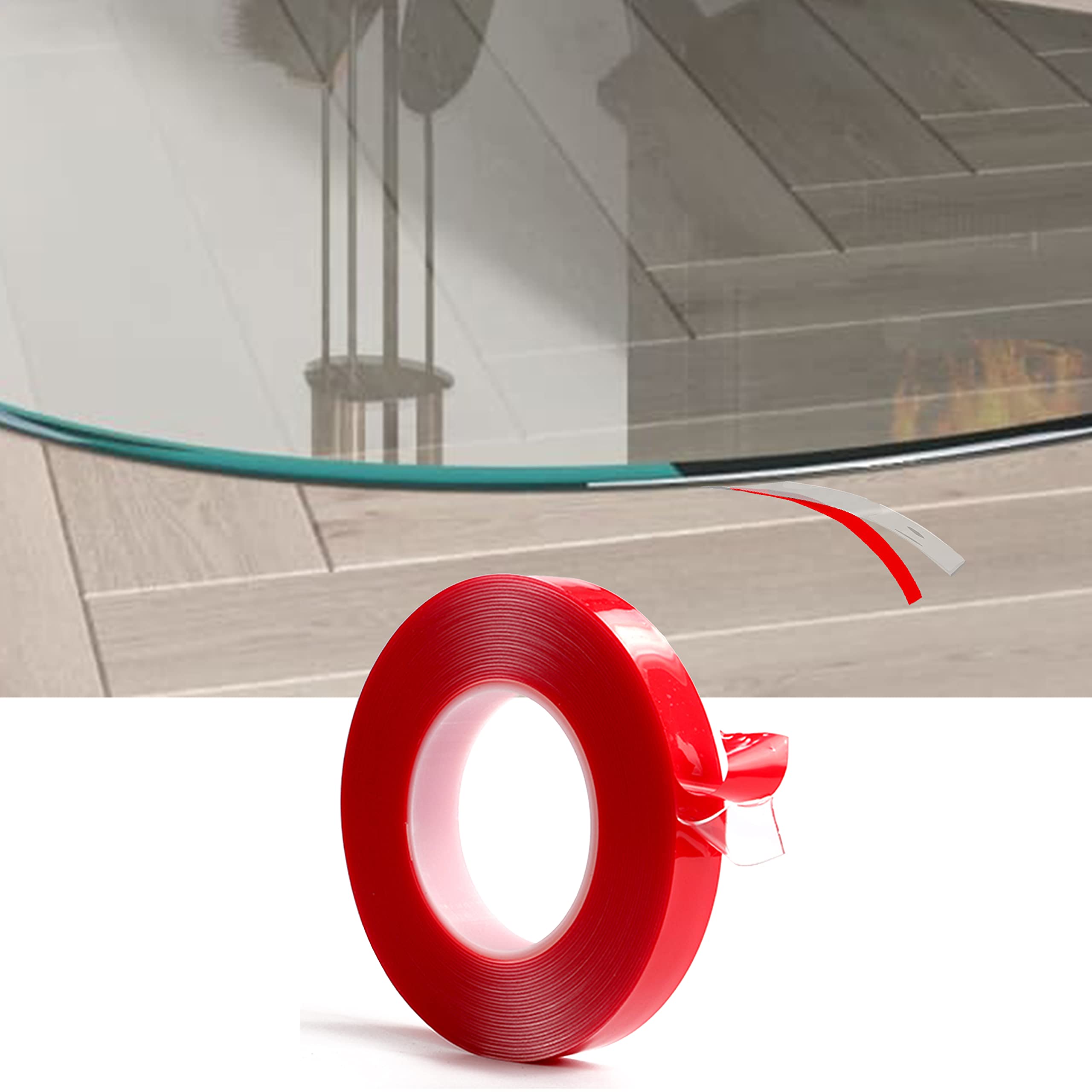 Silicone Sealing Lip for Glass Floor Plate/Stove Plate/Base Plate/Fireplace Plate, Clear 6mm x 1mm, Super Thin and Seamless (3m)