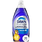 Dawn Platinum Dish Soap Fresh Rain Scent Liquid Dishwashing Detergent, Powerful Dawn Dish Soap for Tough Grease Removal, 30 oz