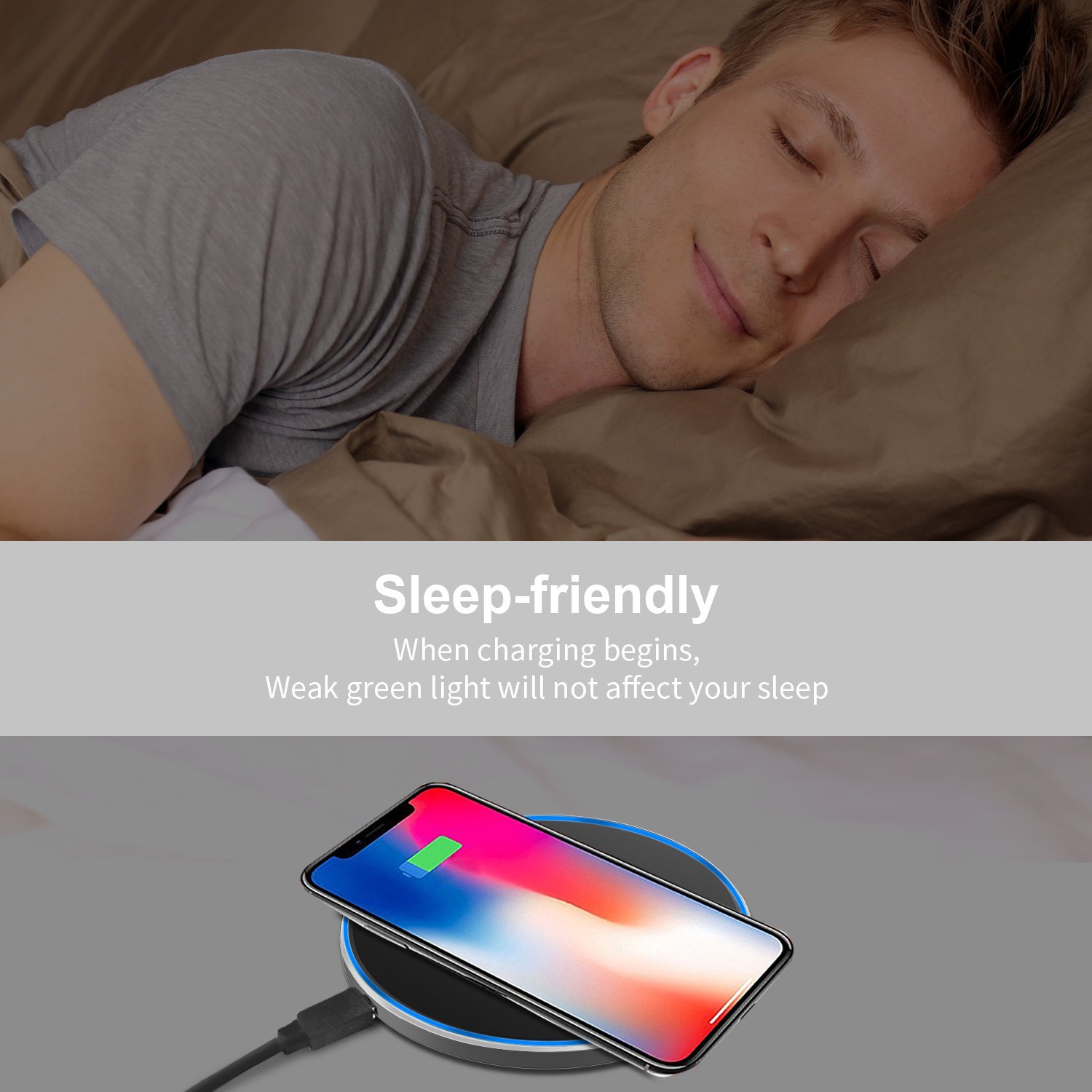 Fast Wireless Charger, LOBKIN Ultra Slim Qi Wireless Charger QC 3.0 Quick Charge Portable Charging Pad for iPhone X, iPhone 8/8 Plus, Samsung Galaxy S9/S9 Plus/Note 8/S8/S8 Plus (Black)