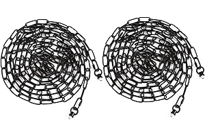 Eumyviv 2 Pack 19ft Heavy Duty Chain for Light Fixture, Pendant Light Extra Chain Permits Installation of Chain-Hung Fixtures on High Ceilings with Max Fixture Weight of 65 Pounds, Black, LS580