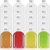 Plastic Bottles with Caps,24 Pack Clear Juice Bottles Flask Bottle Reusable Mini Beverage Container,Clear Bulk Drink Containers with Lids for Juicing, Smoothie, Drinking and Other Beverages (10 Oz)
