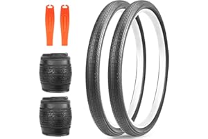 MEGHNA Bike Tire 20/24/26 x 1.75 inch Mountain Bike Tire with Bike Tire Lever Foldable Tire Replacement for BMX Freestyle Kids Bike Folding Bike Cruiser Bike