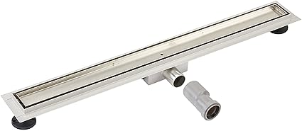 VILSTEIN© Duschrinne, Siphon mit Geruchsstop und Haarsieb, Befliesbar, Größen 30cm - 160cm, Edelstahl Ablaufrinne, Bodenablau