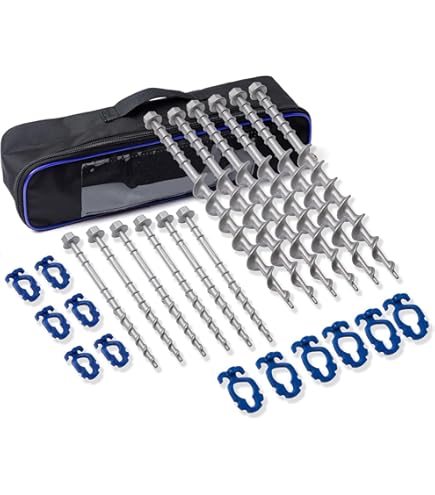 Accessoires Outdoor Lot De 10 Sardines De Tente à Visser - Piquets Spirale Pour Sol Dur Camping Car Accessoires