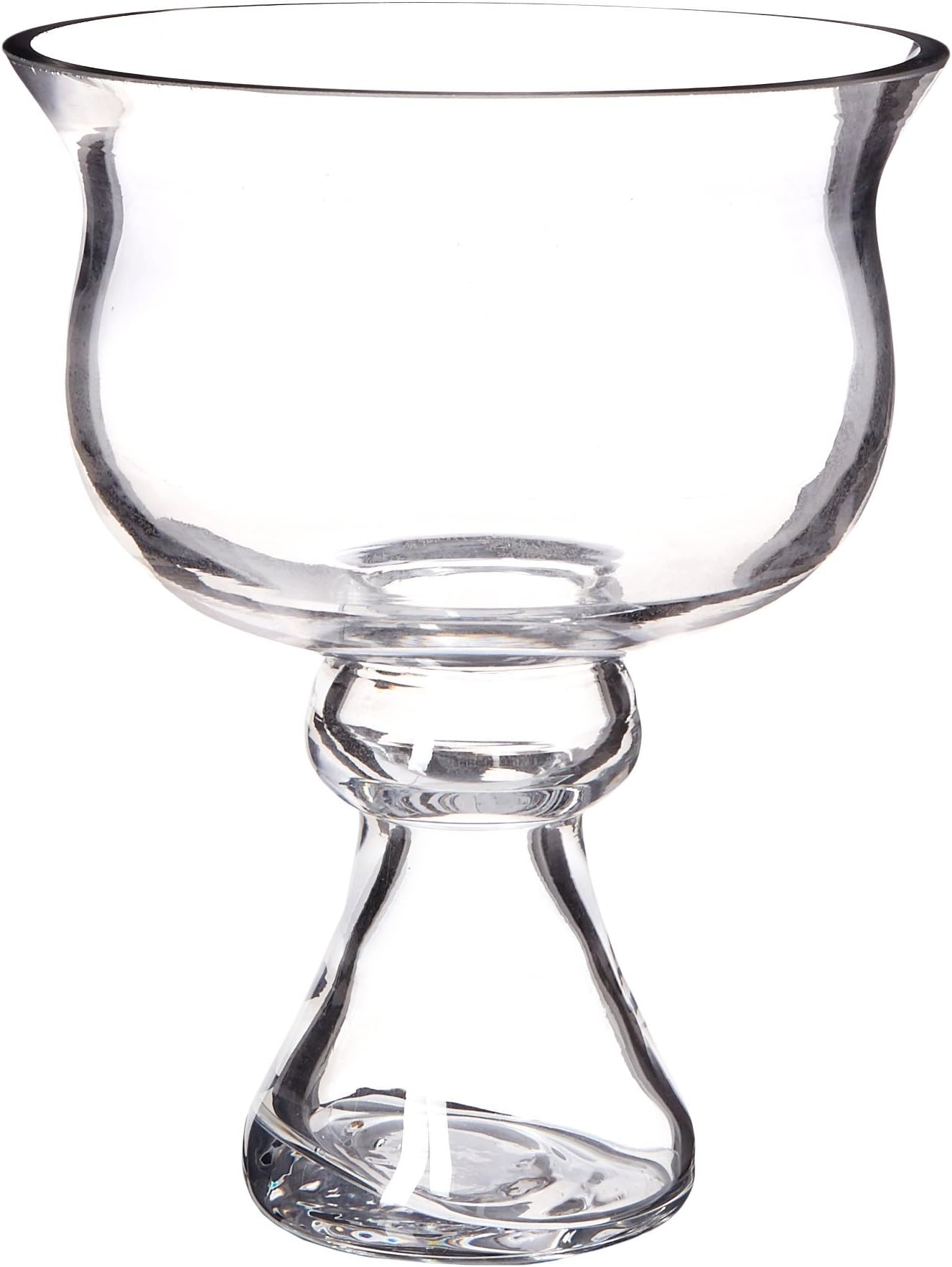 WGV Clear Center Piece Bowl on Stand Glass Vase, 8-Inch