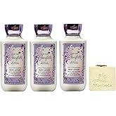 Bath & Body Works Cue The Confetti - 3 Pack Of Body Lotion with a Creamy Rose Bar Soap - Full Size
