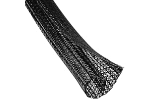 QCSIW 1/4" x 100ft Black Cable Sleeve Protector - Split Wire Loom Tubing for USB/Power/AV Cords, Pet-Proof Chew-Resistant Cover for Cats & Dogs, Flexible Cord Organizer (Black)