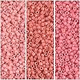 Miyuki Delica Seed Beads Bundle: Size 11/0, Duracoat Opaque Lychee (DB2113), Lt Watermelon (DB2114) & Guava (DB2115) - 3 Tubes of 7.2 Grams ea