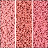 Miyuki Delica Seed Beads Bundle: Size 11/0, Duracoat Opaque Lychee (DB2113), Lt Watermelon (DB2114) & Guava (DB2115) - 3 Tubes of 7.2 Grams ea