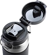 Stanley 1.06L Quick Flip Stainless Steel Water Bottle Black 18h Cold 2.5d Ice view 8