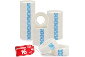 WOSWEL Tape Refills Bulk, 16 Rolls Invisible Tapes for Dispenser, 3/4 Inch X 1000 Inch, Writable Tape, Easy to Tear by Hand for Home School Office Supplies