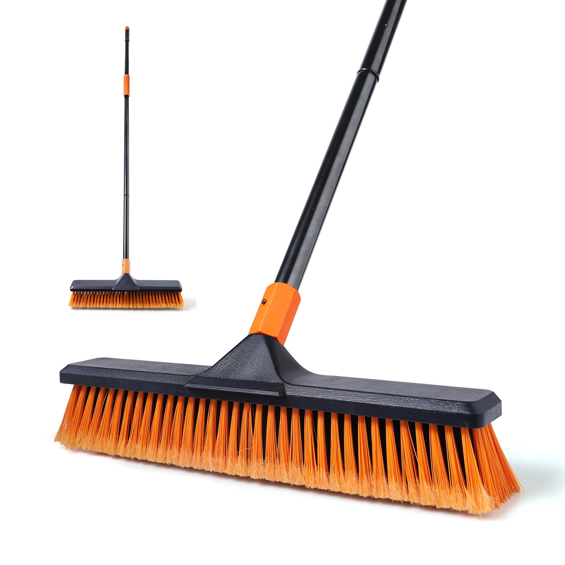 Garden Broom, Yard Brush Heavy Duty Outdoor 2-1, 50&66in, suitable for Schools, Factories, Garden Broom Outdoor,Sweeping Brush (17.7in)