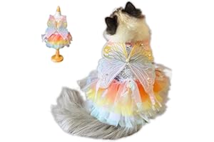 URNAT Cat/Small Dog Pretty Fairy Costume Clothing - Cute Dress Outfit for Spring Halloween Christmas Girl Party (S)