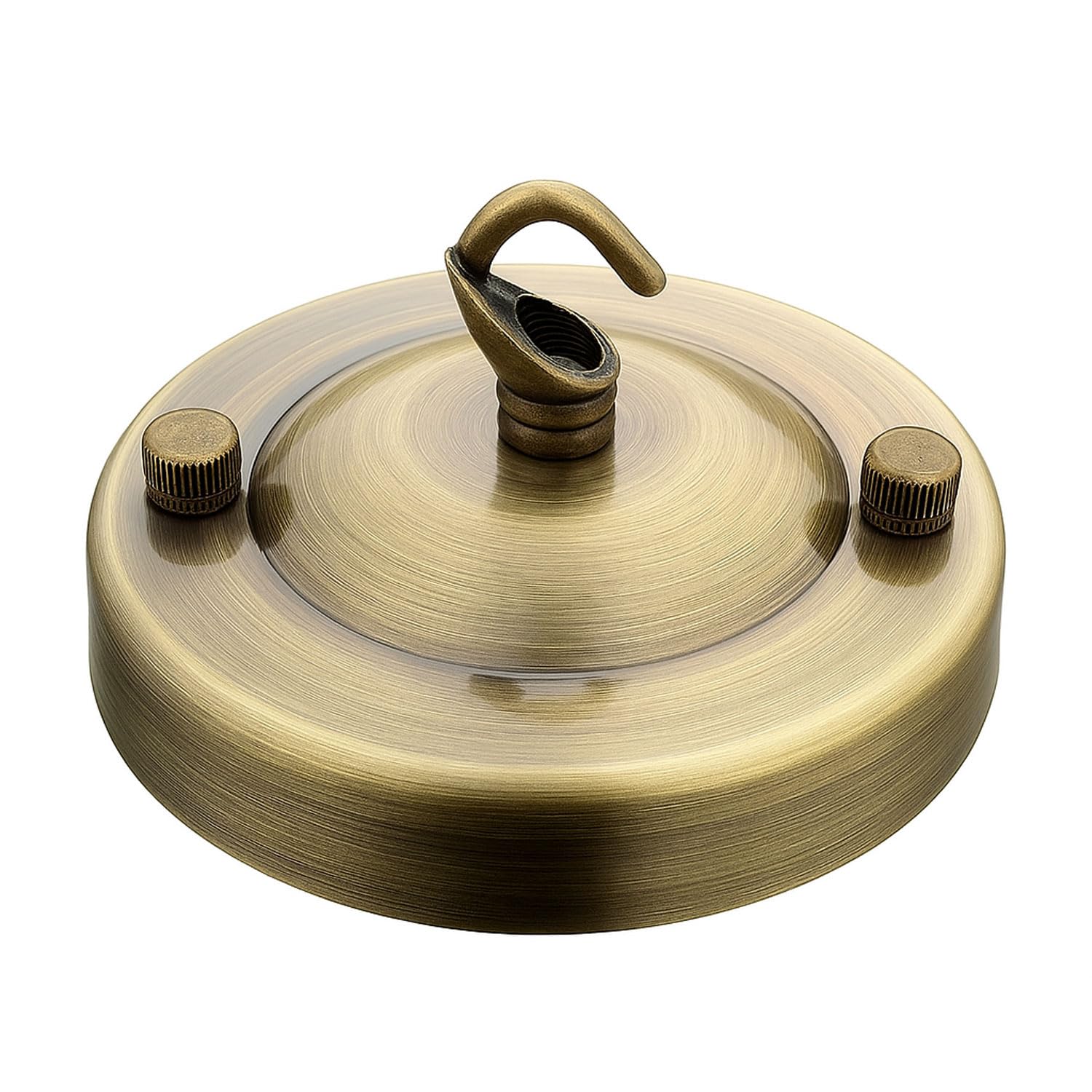 LEDSONE Green Brass Vintage Single Out Ceiling Rose Hook Plate for Light Fitting Chandelier, 108mm Metal Antique Side Fitting Ceiling Plate with Accessories for Ceiling and Wall Lamp