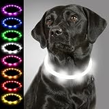 Joytale Light Up Dog Collar LED Rechargeable White, 70cm, Type-C Charging