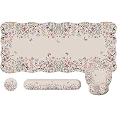 iCasso Beige Keyboard Mat 35.4"x15.7", Desk Protector for Workspace | Elegant Ergonomic Desk Pad Including Keyboard Wrist Rest, Mousepad Set for School Computer Office Work Station