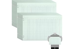 Skyygemm 200 Pcs 30 Columns Accounting Ledger Book Columnar Pad Sheet Ruled Ledger Paper Bookkeeping Green Double Page Format 11 x 17 Inch