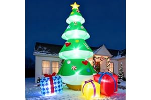 ZPISF 15 FT Christmas Inflatables Giant Christmas Tree Outdoor Decorations, Blow Up Xmas Tree Yard Decor with 3D Ornaments for Garden Lawn Holiday Display