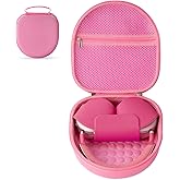 Case for Apple Airpods Max Headphones, Travel Portable Headphone Hard Case Cover Bag, Mesh Pouch with Zipper for Charger and Accessories (Pink)
