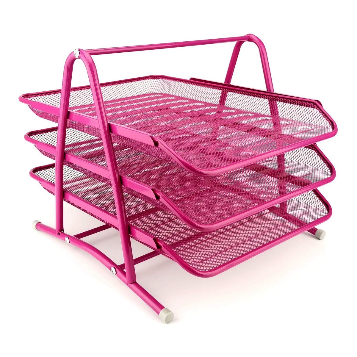 Leviatan Metal Storage Compartments | Office Desk Organizer | Document Drawers | A4 Document Tray | Organizer Mesh | Office Drawer Organization System | Pink