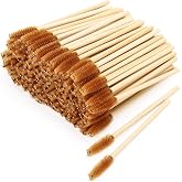 Tbestmax 150 Disposable Mascara Wands Eyelash Brush Spoolies for Eye Lash Extension Eyebrow Bamboo Stick Brown