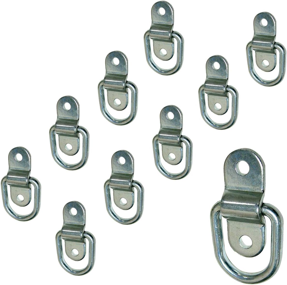 Stainless Steel D-ring Tiedowns 3,500 lb. Capacity Tie Down Anchors - 10 Pack