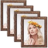 ZIRANLING 8x10 Picture Frame Wood Rustic Brown Set with High Definition Glass for Table Top and Wall Mounting Display(ZRL-8x1